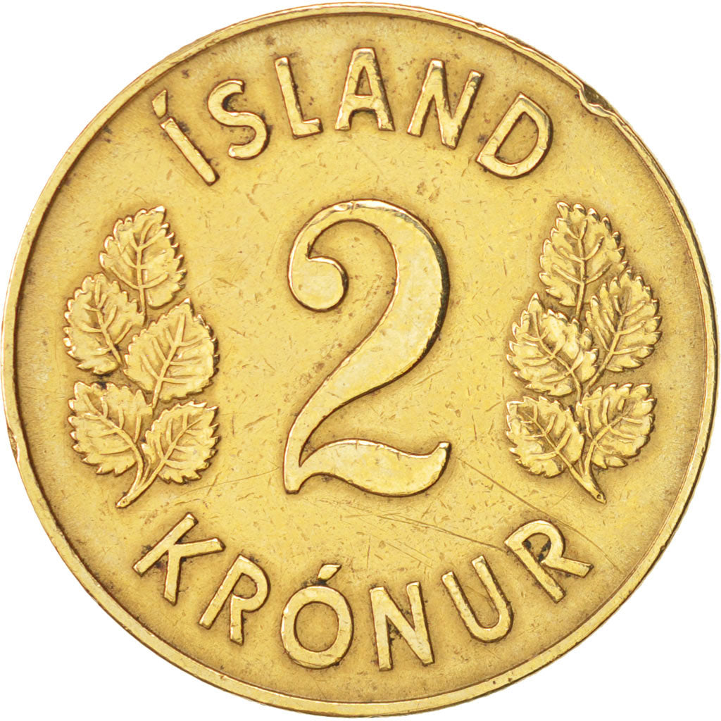 Iceland, 2 Kronur, 1946, AU(50-53), Aluminum-Bronze, KM:13