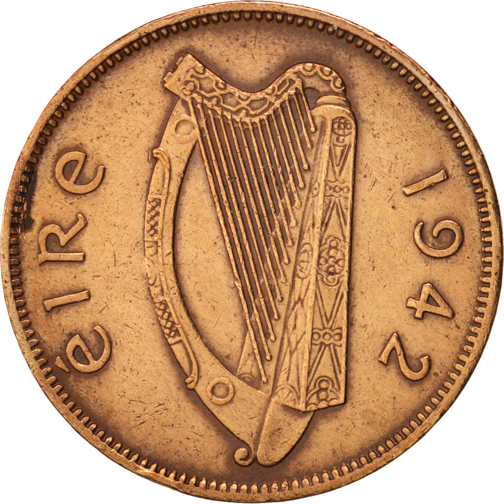 Münze, IRELAND REPUBLIC, 1/2 Penny, 1942, SS+, Bronze, KM:10