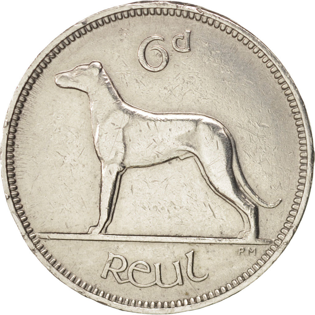IRELAND REPUBLIC, 6 Pence, 1940, AU(50-53), Nickel, KM:13