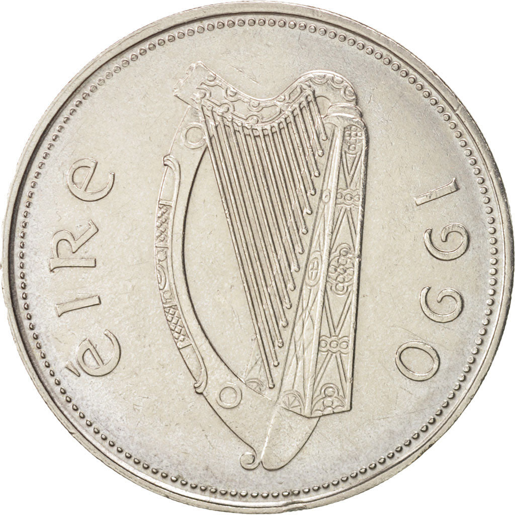 IRELAND REPUBLIC, Punt, Pound, 1990, AU(50-53), Copper-nickel, KM:27