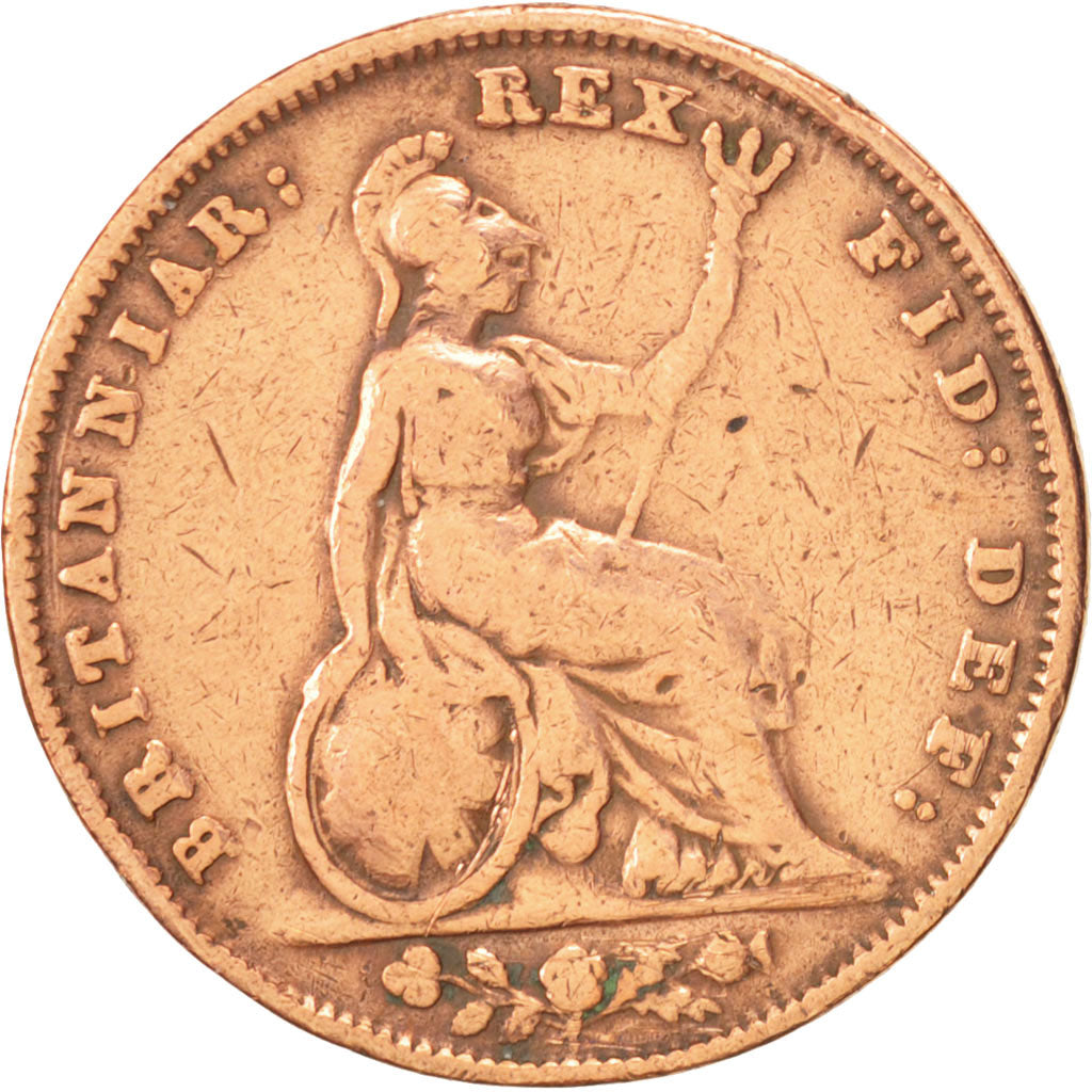 Great Britain, William IV, Farthing, 1837, VF(20-25), Copper, KM:705