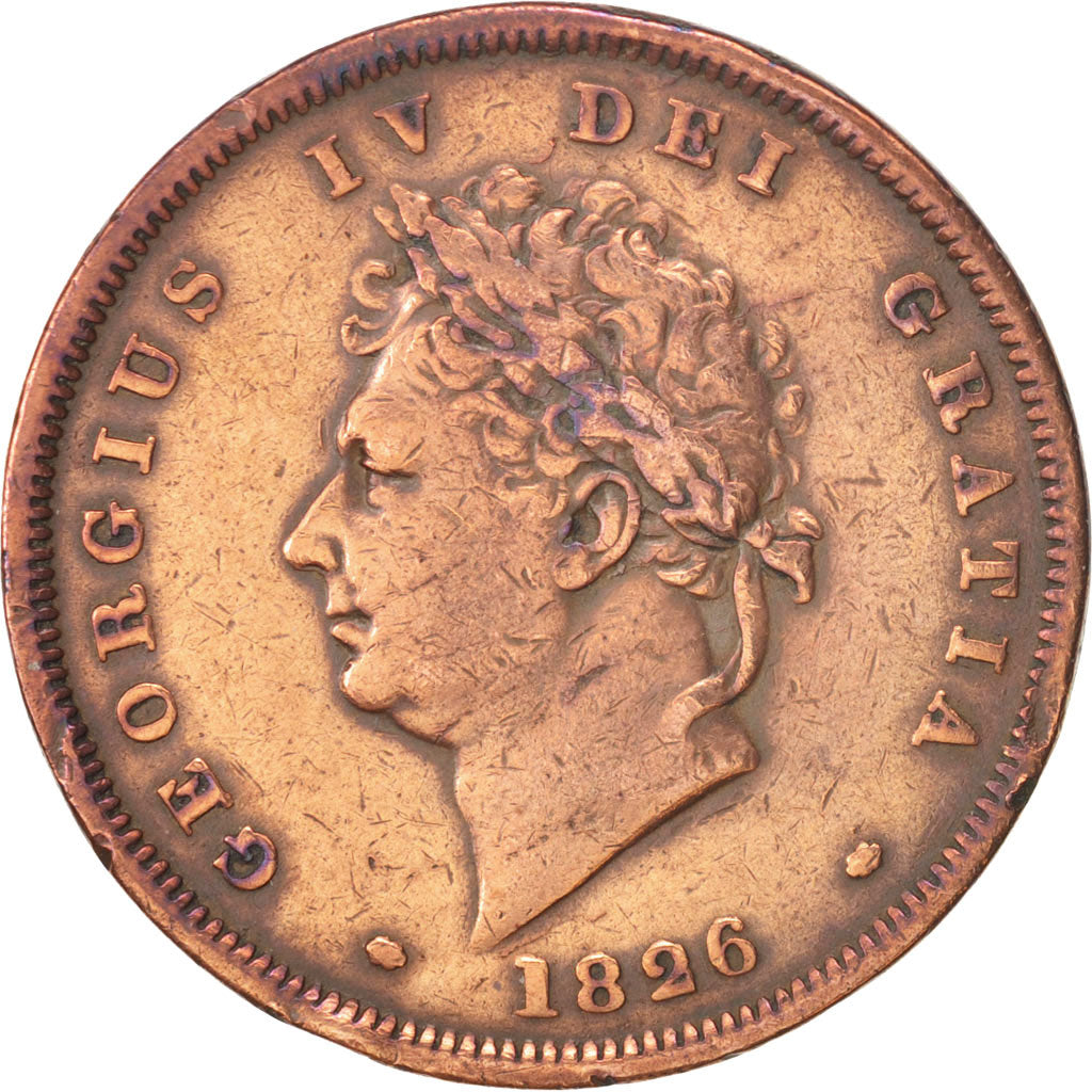 Great Britain, George IV, Penny, 1826, VF(30-35), Copper, KM:693