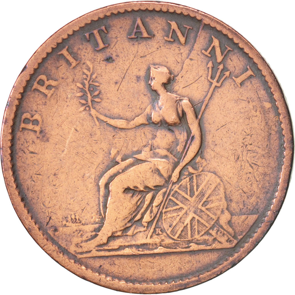 Great Britain, George III, 1/2 Penny, 1806, VF(20-25), Copper, KM:662