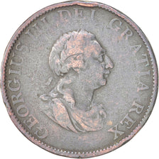 Great Britain, George III, 1/2 Penny, 1799, VF(20-25), Copper, KM:647