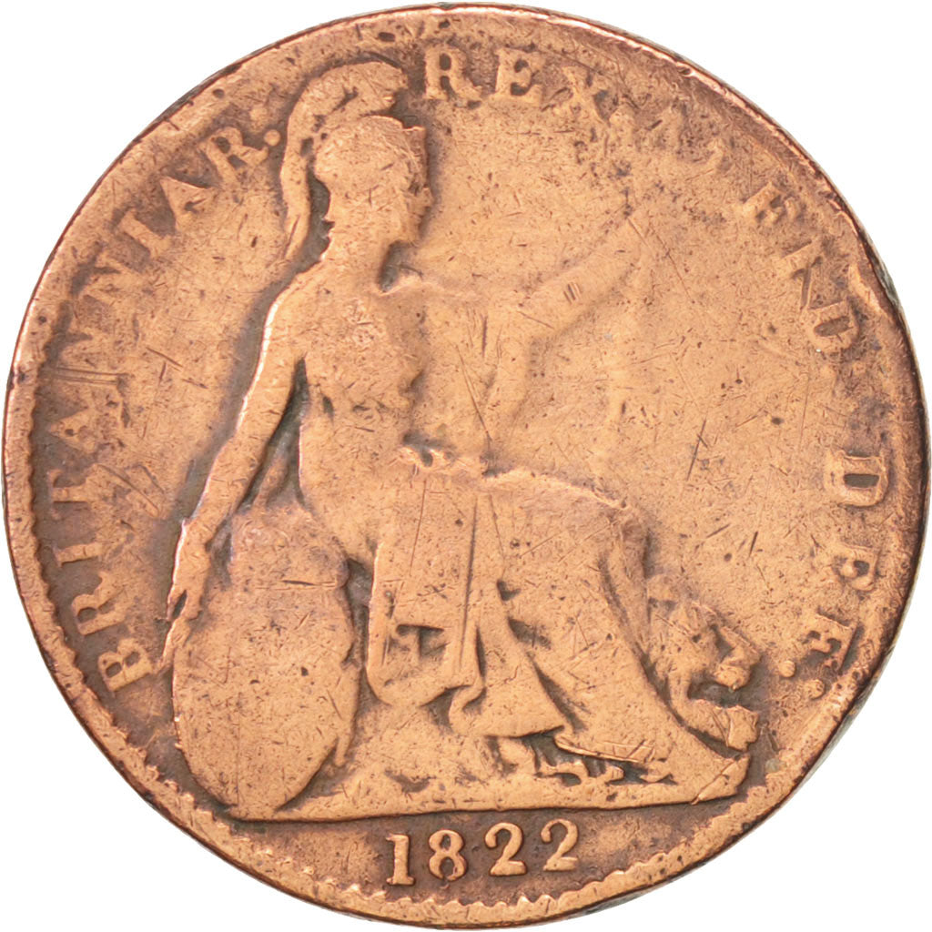 Great Britain, George IV, Farthing, 1822, F(12-15), Copper, KM:677