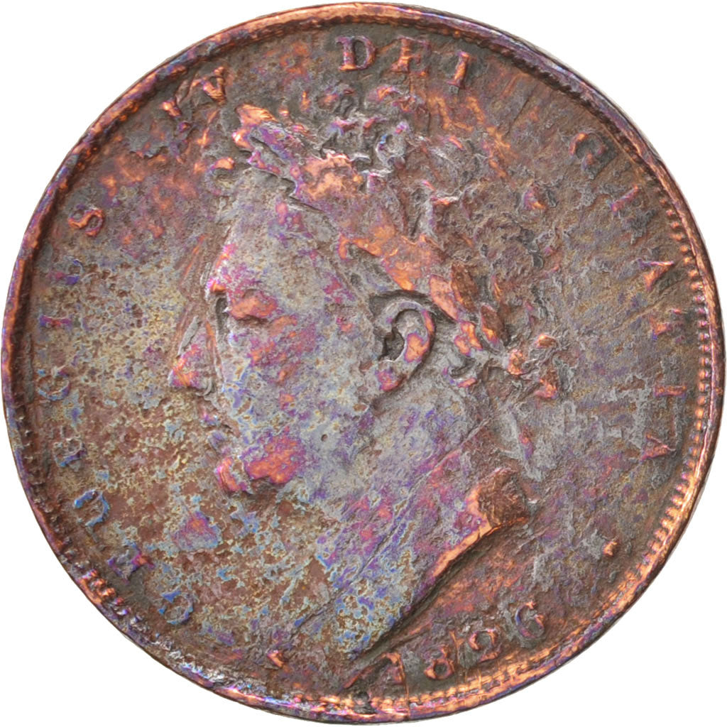 Coin, Great Britain, George IV, Farthing, 1826, VF(20-25), Copper, KM:697