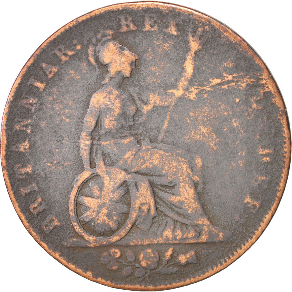 Great Britain, George IV, 1/2 Penny, 1826, F(12-15), Copper, KM:692