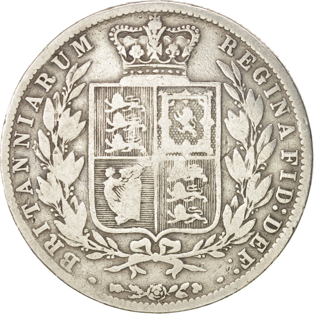 Great Britain, Victoria, 1/2 Crown, 1877, VF(20-25), Silver, KM:756