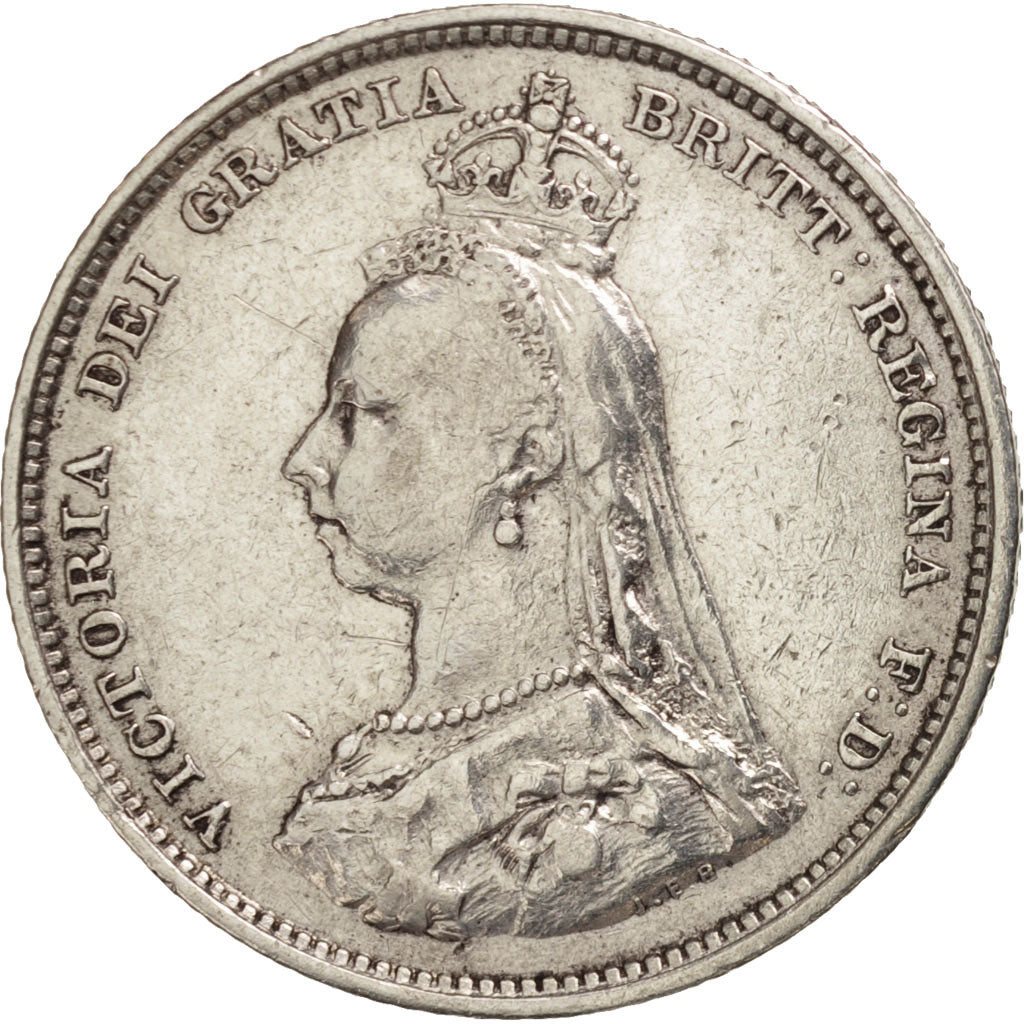 Great Britain, Victoria, Shilling, 1887, EF(40-45), Silver, KM:761