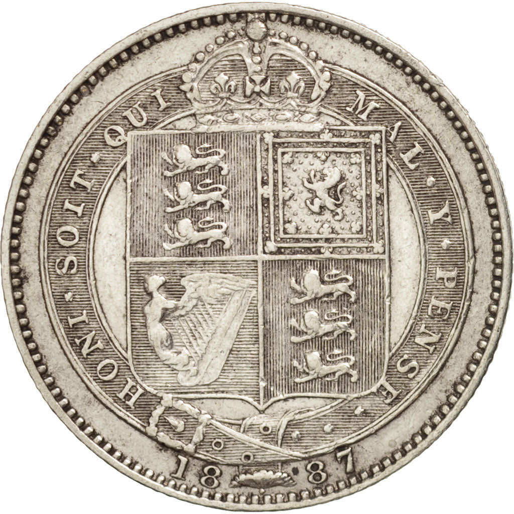 Great Britain, Victoria, Shilling, 1887, EF(40-45), Silver, KM:761