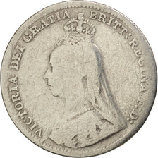 Great Britain, Victoria, 3 Pence, 1890, F(12-15), Silver, KM:758