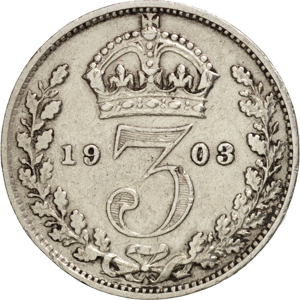 Great Britain, Edward VII, 3 Pence, 1903, EF(40-45), Silver, KM:797.1