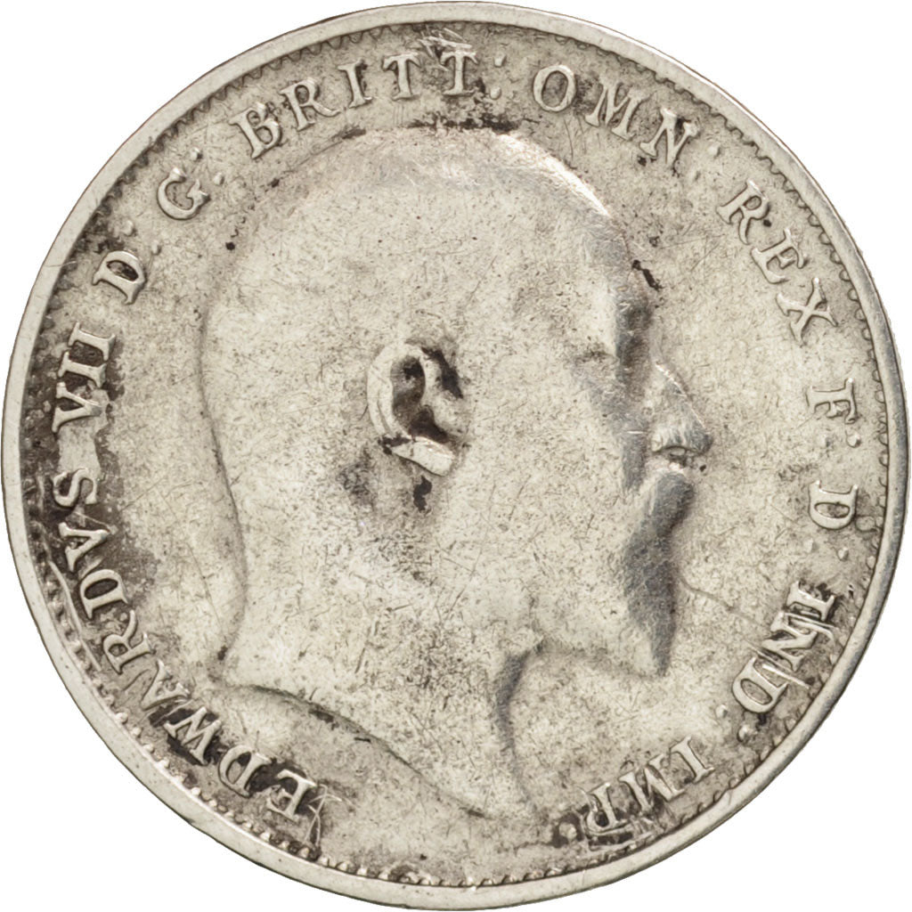 Great Britain, Edward VII, 3 Pence, 1908, VF(30-35), Silver, KM:797.2