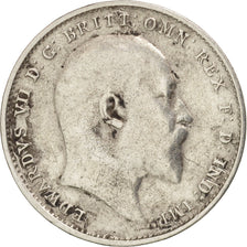 Great Britain, Edward VII, 3 Pence, 1908, VF(30-35), Silver, KM:797.2