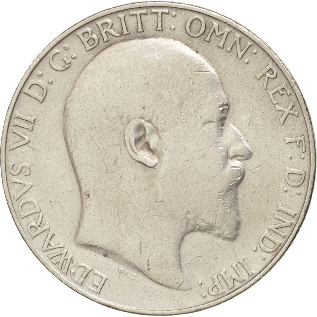 Great Britain, Edward VII, Florin, Two Shillings, 1910, VF(30-35), Silver,KM 801