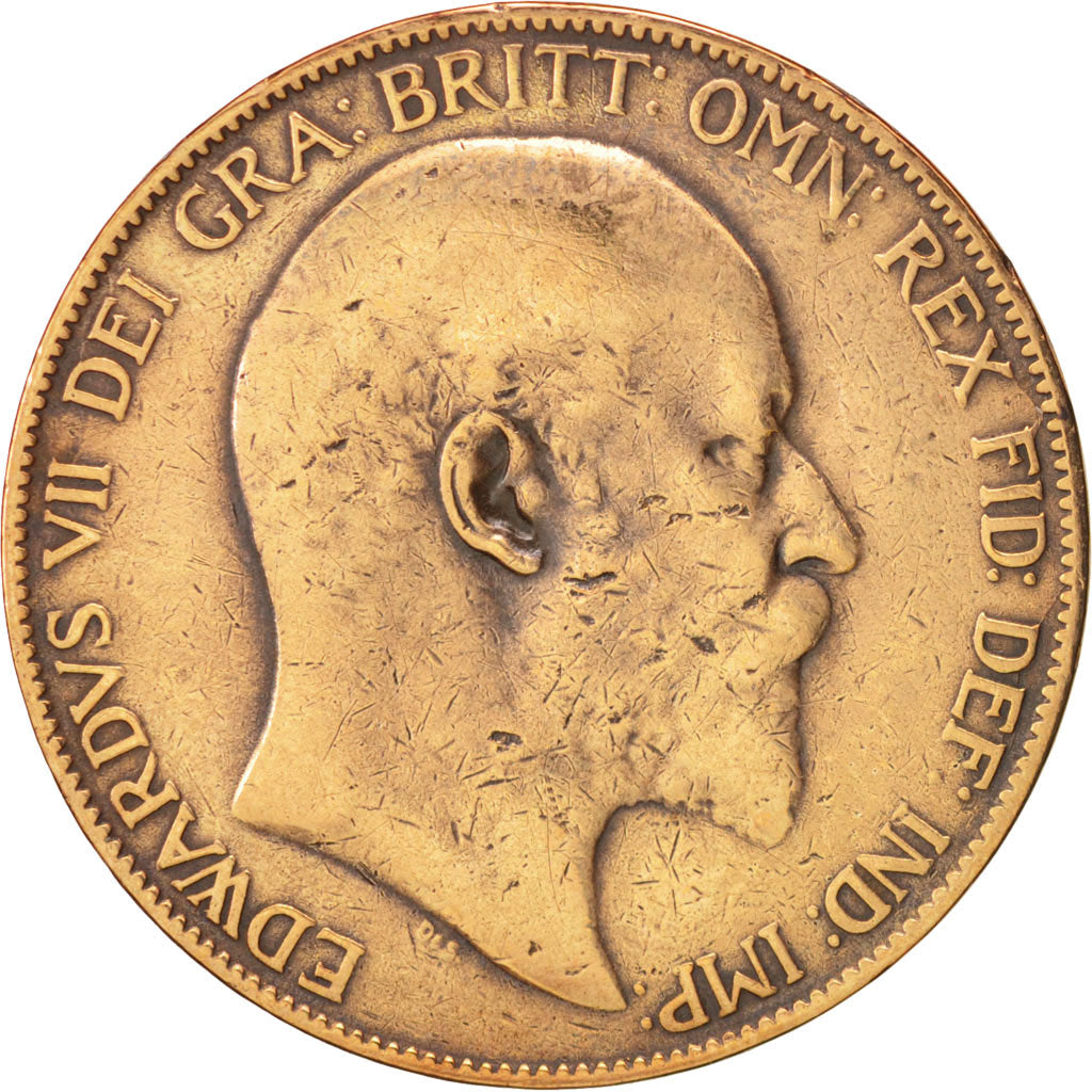 Coin, Great Britain, Edward VII, Penny, 1905, VF(30-35), Bronze, KM:794.2