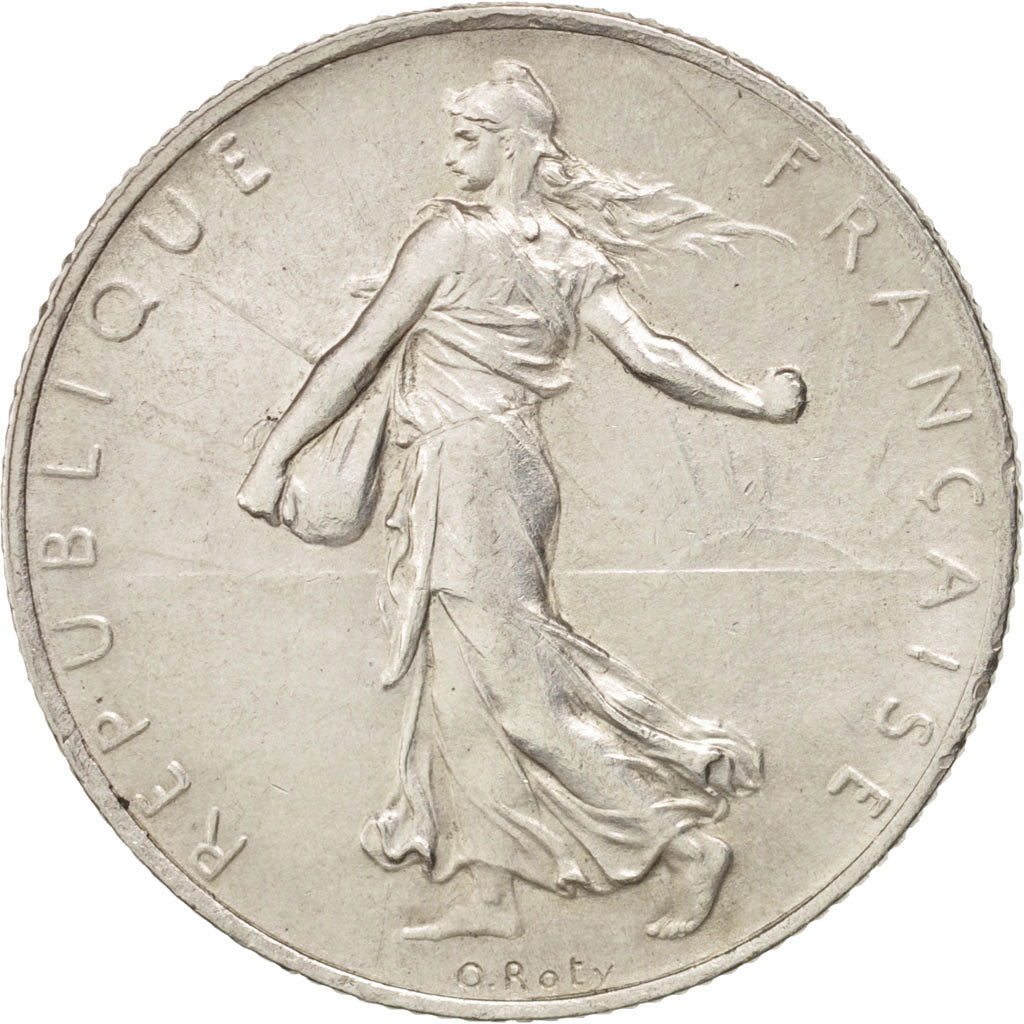 France, Semeuse, 2 Francs, 1915, Paris, AU(50-53), Silver, KM:845.1, Gad:532