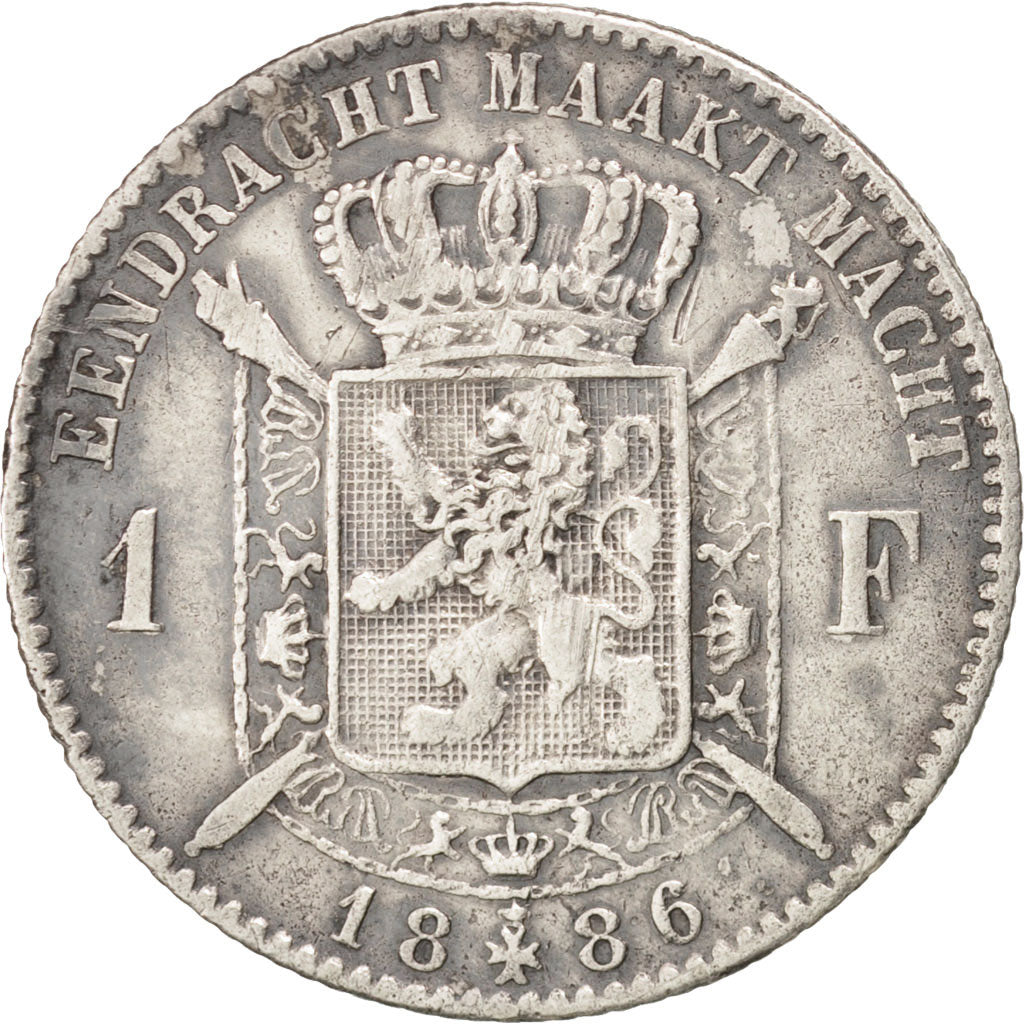 Moneta, Belgio, Leopold II, Franc, 1886, MB+, Argento, KM:29.1