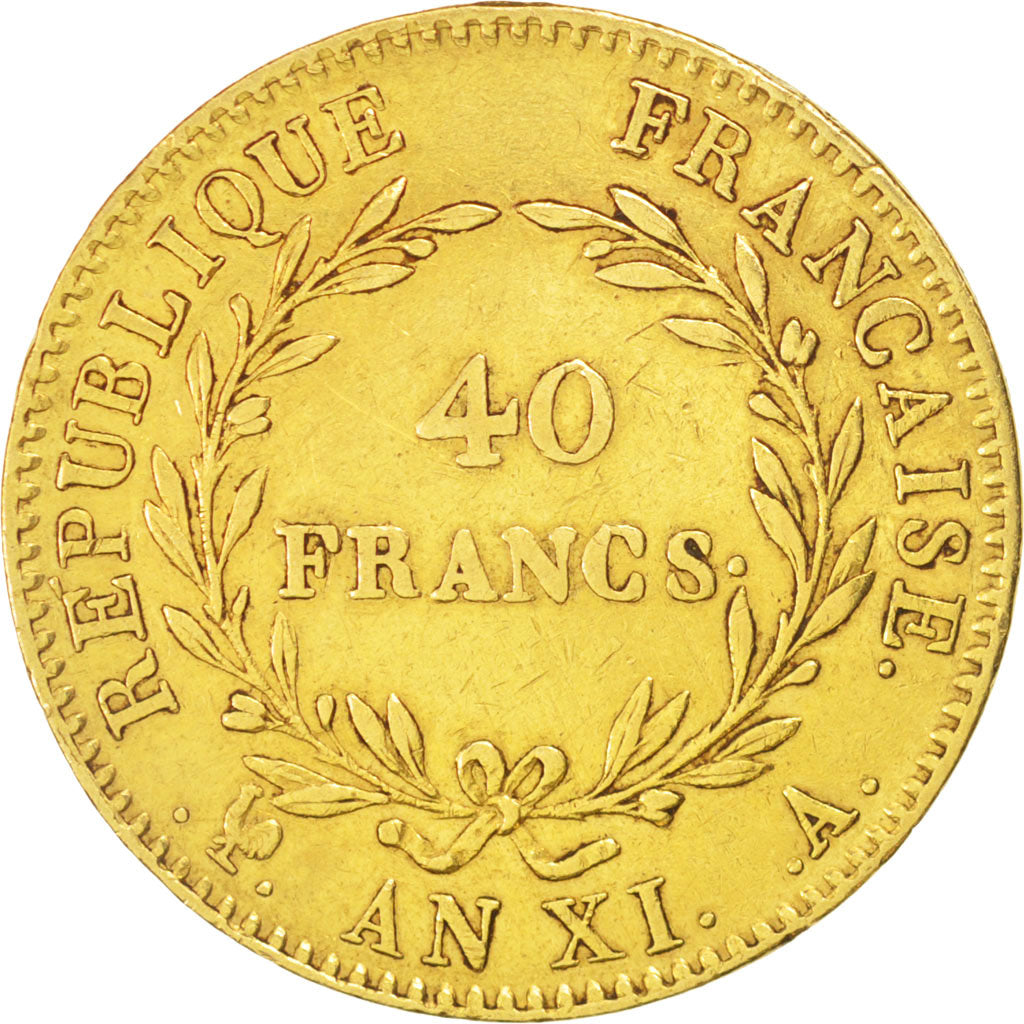 Coin, France, Napoléon I, 40 Francs, 1803, Paris, AU(50-53), Gold, KM:652