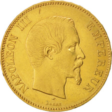 France, Napoleon III,100 Francs, 1857, Paris, AU(50-53), Gold, KM 786.1
