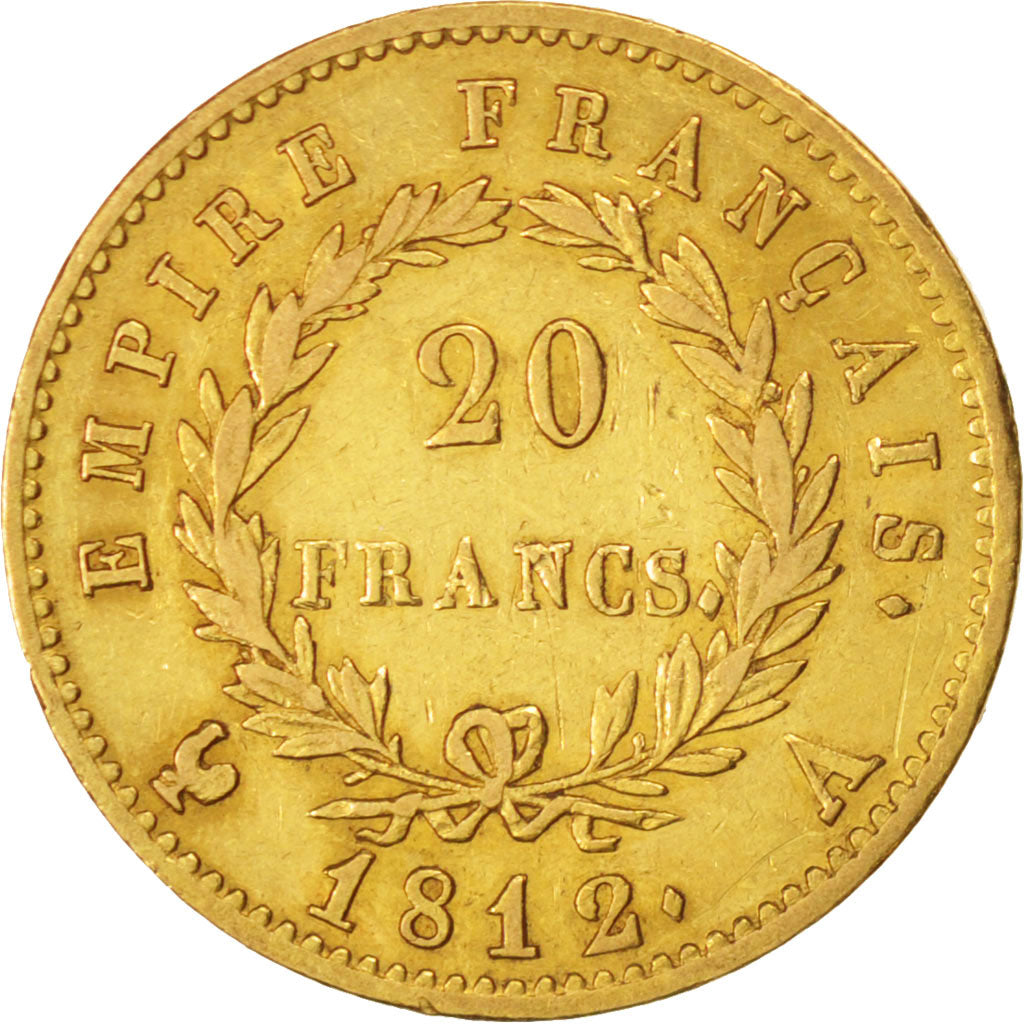 Frankreich, Napoléon I, 20 Francs, 1812, Paris, SS+, Gold, KM:695.1