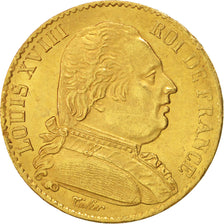 Moneda, Francia, Louis XVIII, Louis XVIII, 20 Francs, 1814, Paris, MBC+, Oro