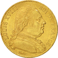 Moneda, Francia, Louis XVIII, Louis XVIII, 20 Francs, 1814, Paris, MBC+, Oro