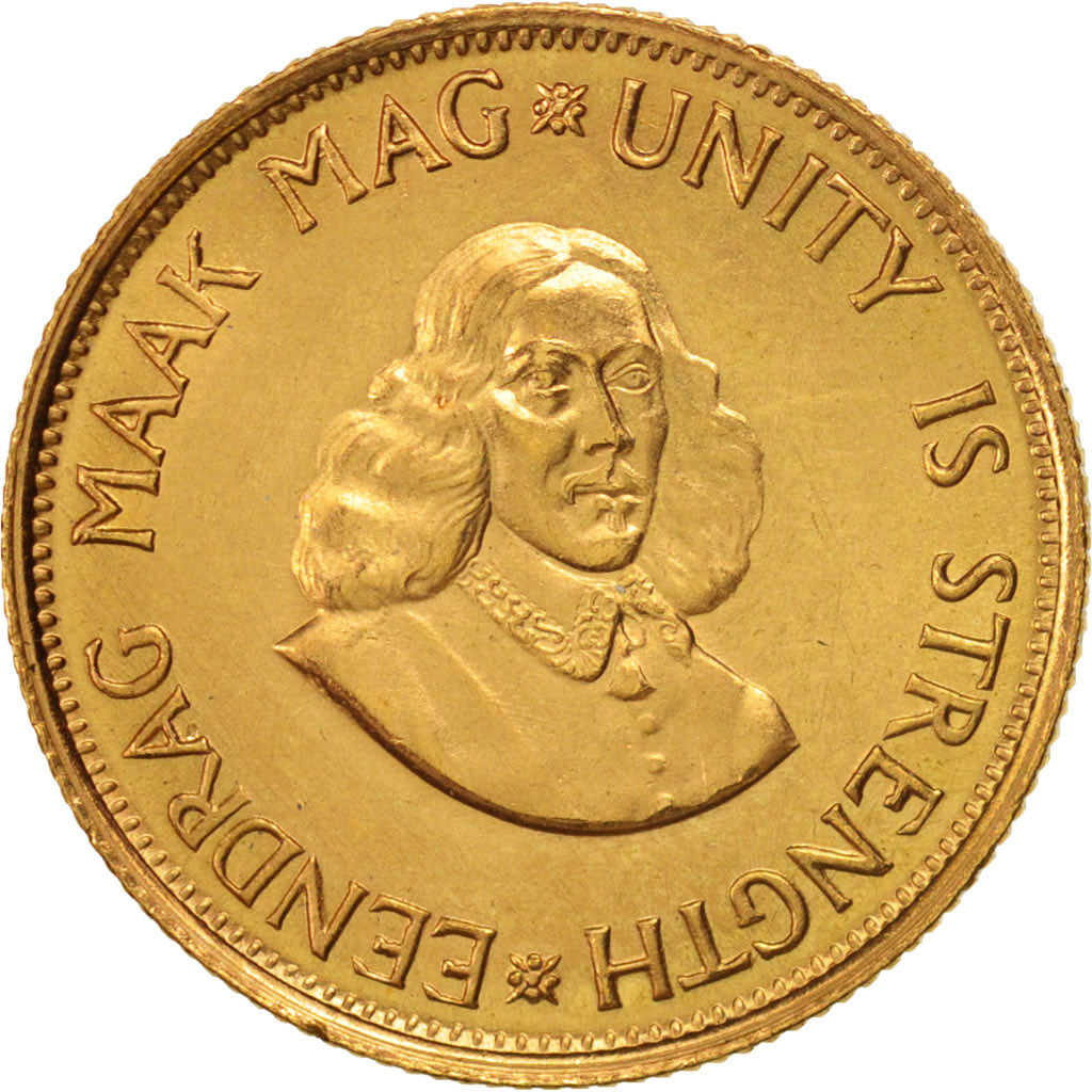 South Africa, 2 Rand, 1973, MS(60-62), Gold, KM:64