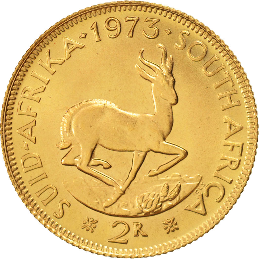 Coin, South Africa, 2 Rand, 1973, MS(60-62), Gold, KM:64