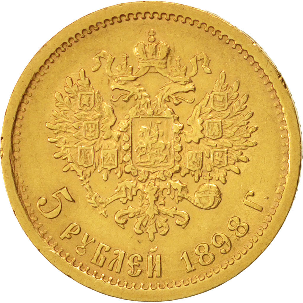 Monnaie, Russie, Nicholas II, 5 Roubles, 1898, St. Petersburg, TTB, Or, KM:62