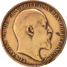 Great Britain, Edward VII, 1/2 Penny, 1909, VF(20-25), Bronze, KM:793.2