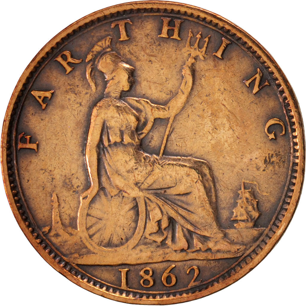 Great Britain, Victoria, Farthing, 1862, EF(40-45), Bronze, KM:747.2