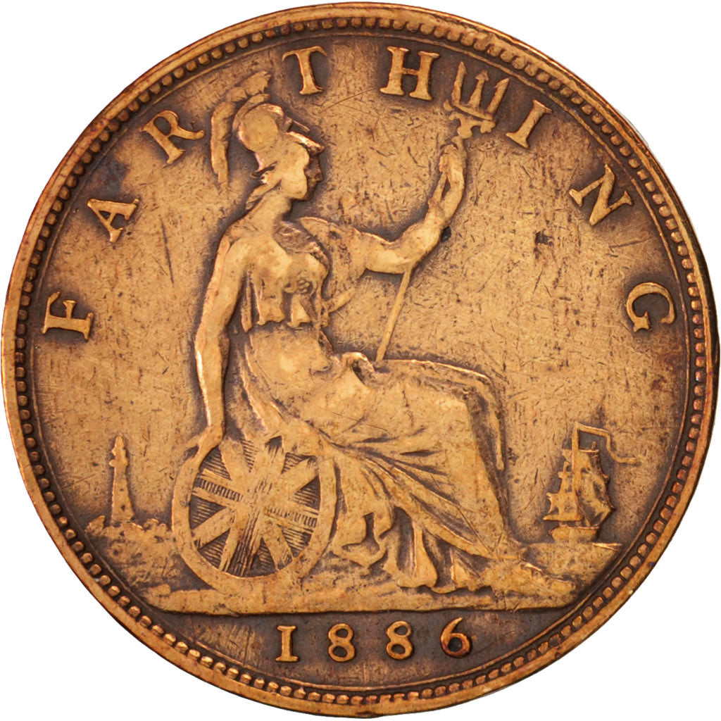 Coin, Great Britain, Victoria, Farthing, 1886, EF(40-45), Bronze, KM:753
