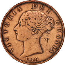 Great Britain, Victoria, 1/2 Penny, 1853, VF(30-35), Copper, KM:726