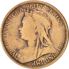 Great Britain, Victoria, 1/2 Penny, 1900, VF(20-25), Bronze, KM:789