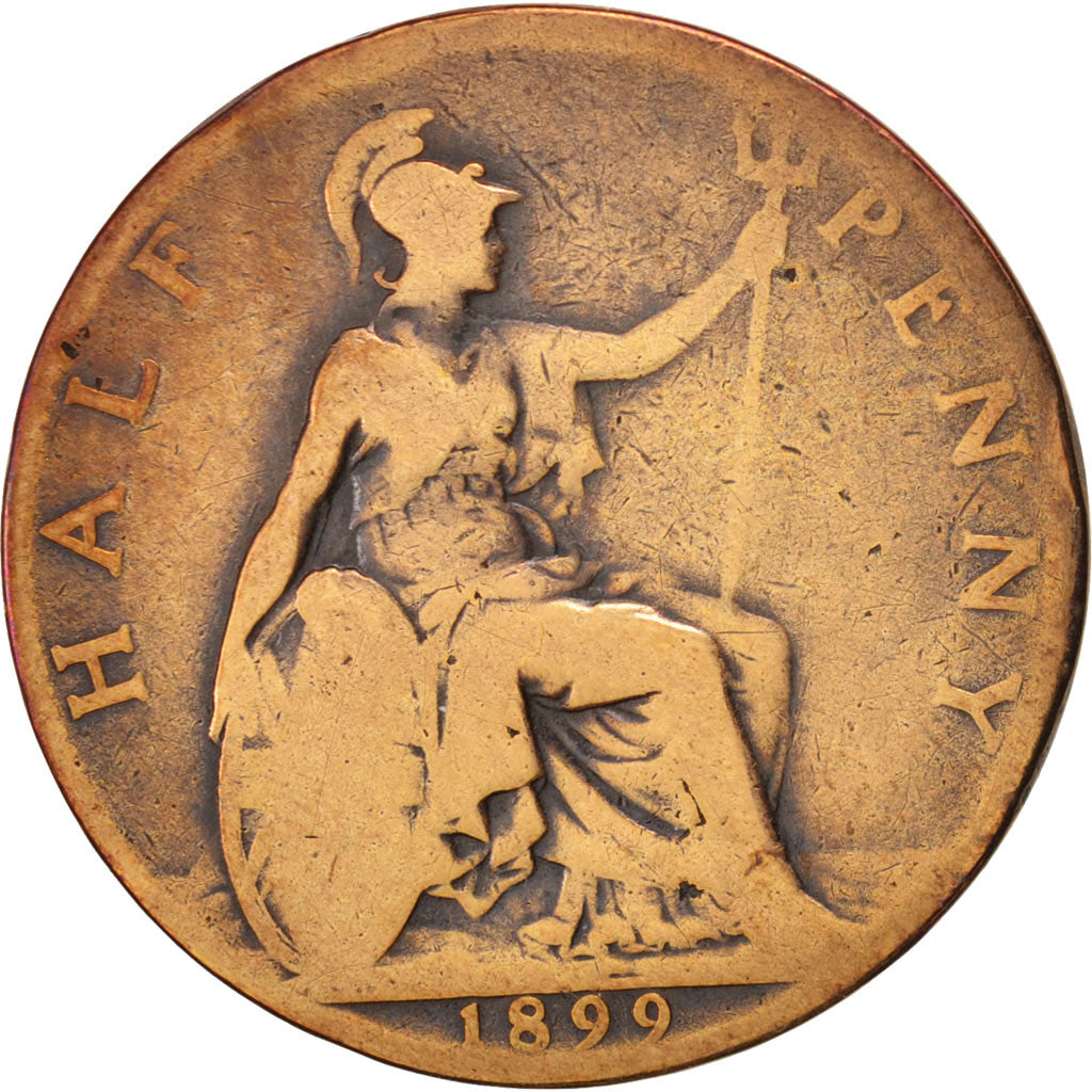 Great Britain, Victoria, 1/2 Penny, 1899, VF(30-35), Bronze, KM:789