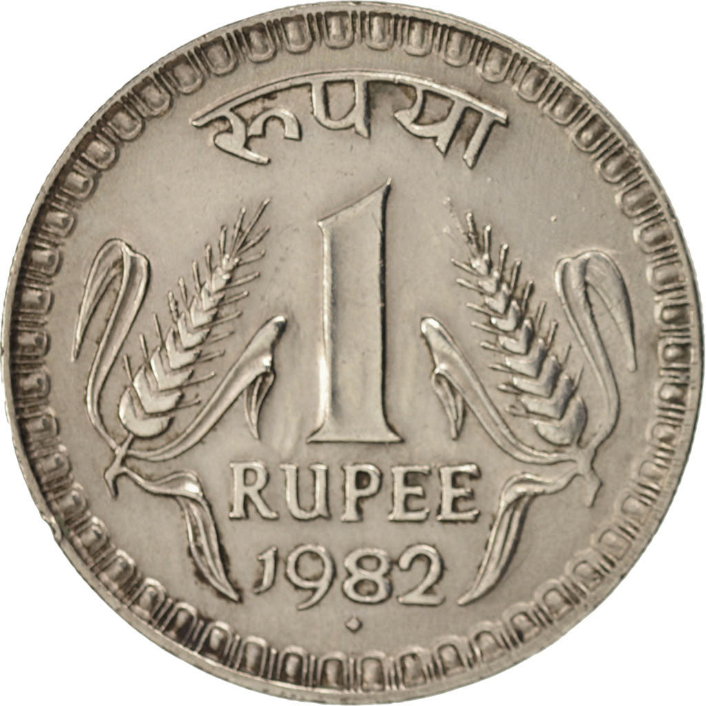Coin, INDIA-REPUBLIC, Rupee, 1982, AU(55-58), Copper-nickel, KM:78.3