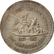 Moneta, INDIE-REPUBLIKA, Rupee, 1992, EF(40-45), Miedź-Nikiel, KM:93