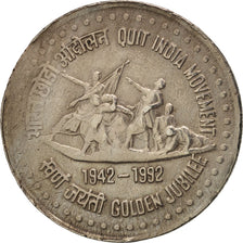 Coin, INDIA-REPUBLIC, Rupee, 1992, EF(40-45), Copper-nickel, KM:93