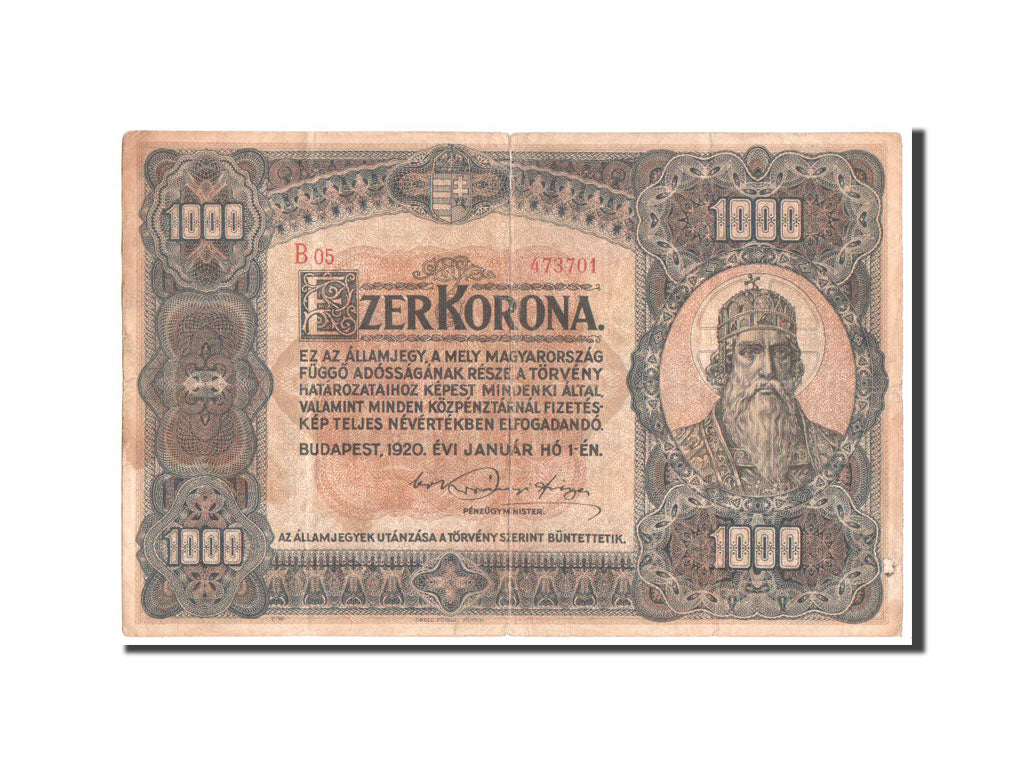 Banknote, Hungary, 1000 Korona, 1920, VF(30-35)