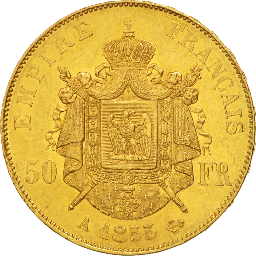 Munten, Frankrijk, Napoleon III, Napoléon III, 50 Francs, 1855, Paris, PR