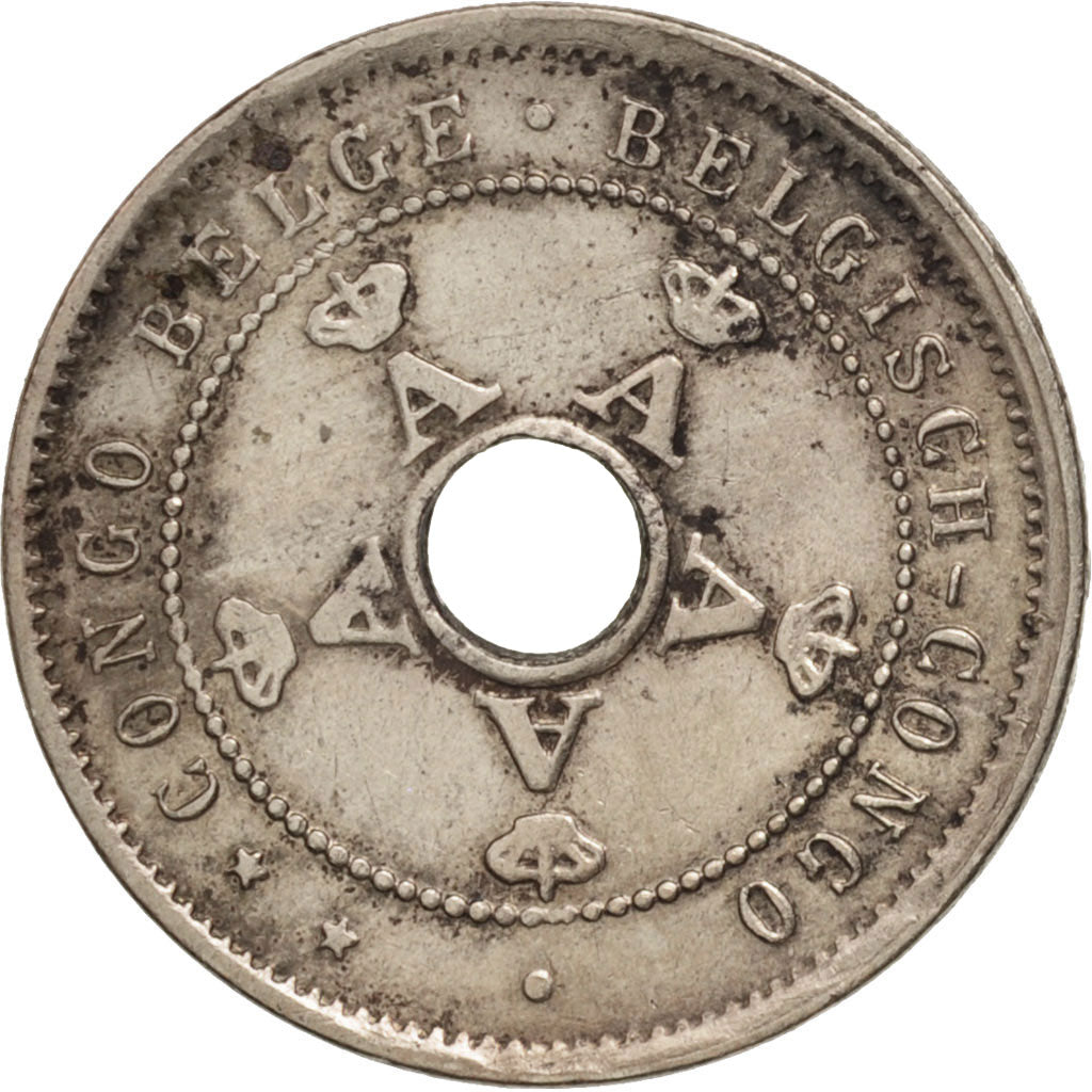 Belgian Congo, 5 Centimes, 1911, AU(50-53), Copper-nickel, KM:17