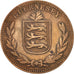 Guernsey, 8 Doubles, 1918, Heaton, Birmingham, AU(50-53), Bronze, KM:14