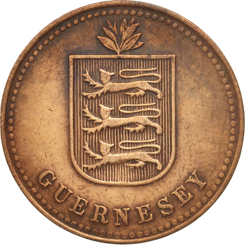 Guernsey, 4 Doubles, 1920, Heaton, AU(50-53), Bronze, KM:13