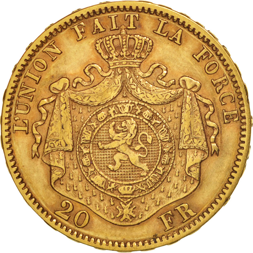 Belgien, Leopold II, 20 Francs, 20 Frank, 1870, SS+, Gold, KM:32