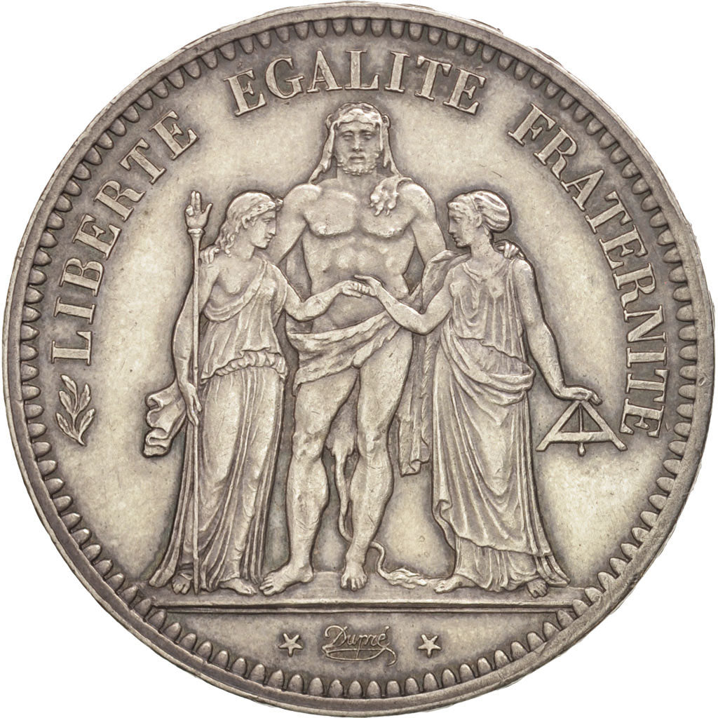 France, Hercule, 5 Francs, 1849, Paris, MS(60-62), Silver, KM:756.1