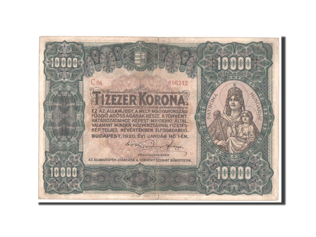 Banknote, Hungary, 10,000 Korona, 1920, VF(30-35)