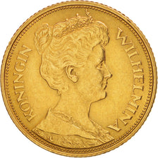 Netherlands, Wilhelmina I, 5 Gulden, 1912, AU(55-58), Gold, KM:151