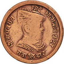 INDIA-PRINCELY STATES,GWALIOR,1/4 Anna,1913, EF(40-45),Copper,KM170