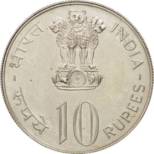 INDIA-REPUBLIC, 10 Rupees, 1973, Mumbai, Bombay, AU(55-58), Silver, KM:188